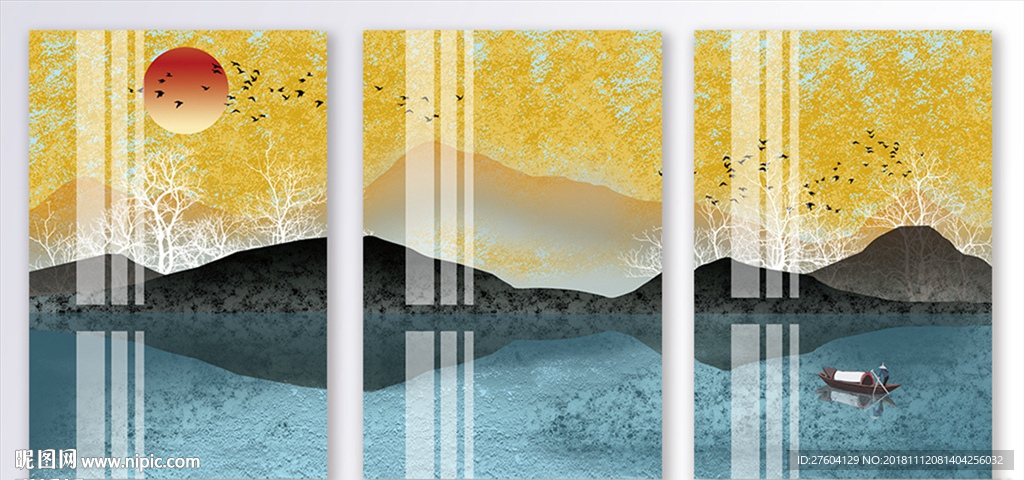 中国风文艺山水风景装饰画