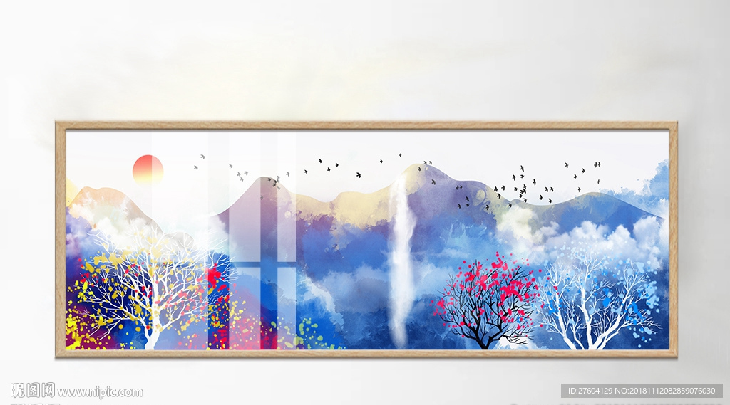 中国风抽象山水风景唯美装饰画