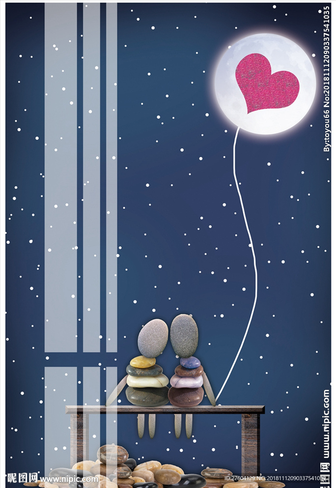 抽象实物风格石头风景装饰画