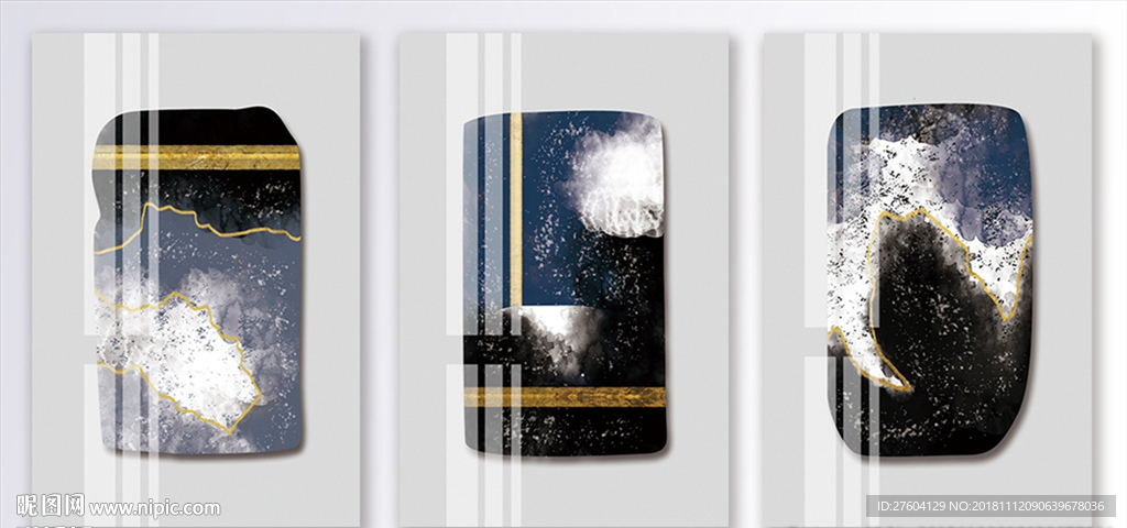 抽象淡彩创意装饰画