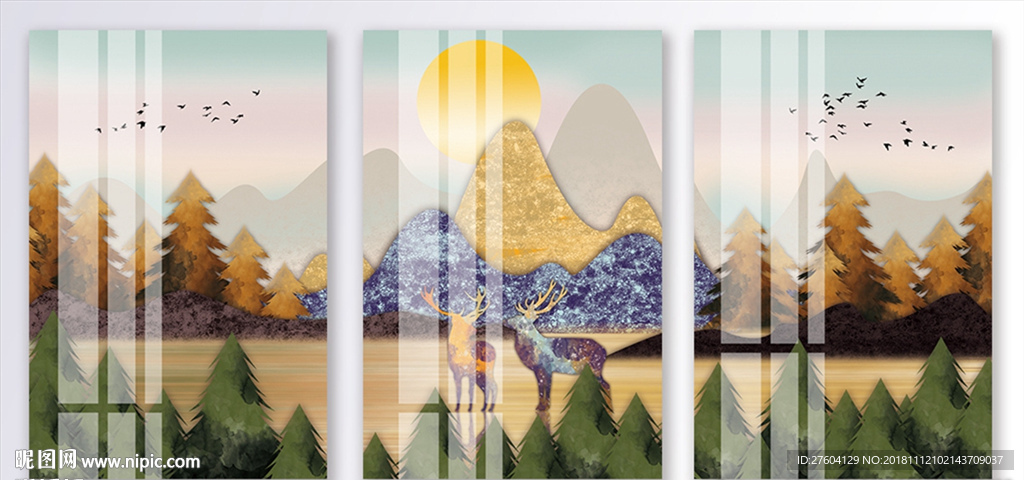 简欧森林风景装饰画