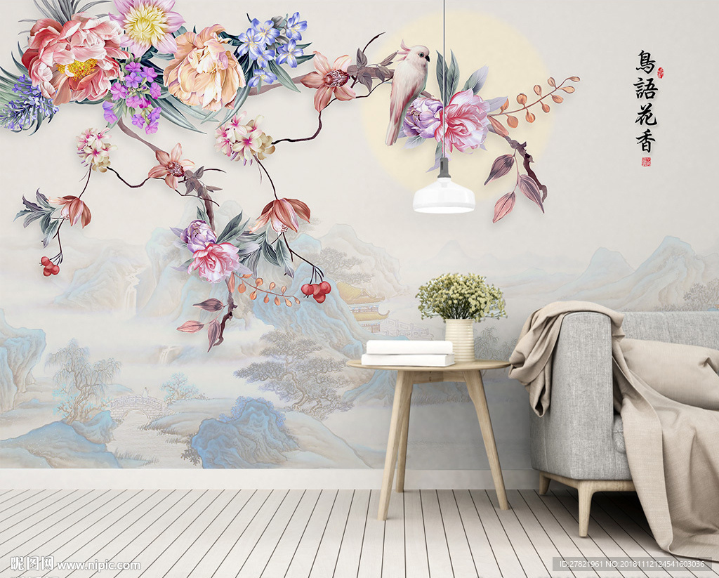 花鸟花朵电视背景