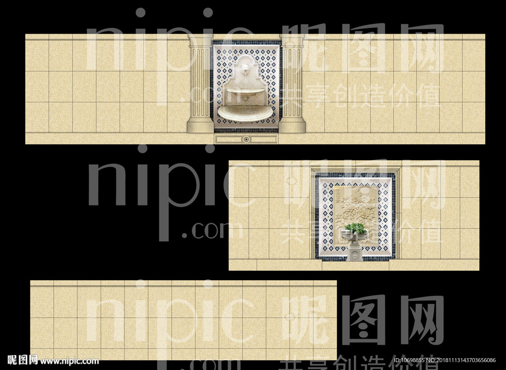 花园墙面效果图