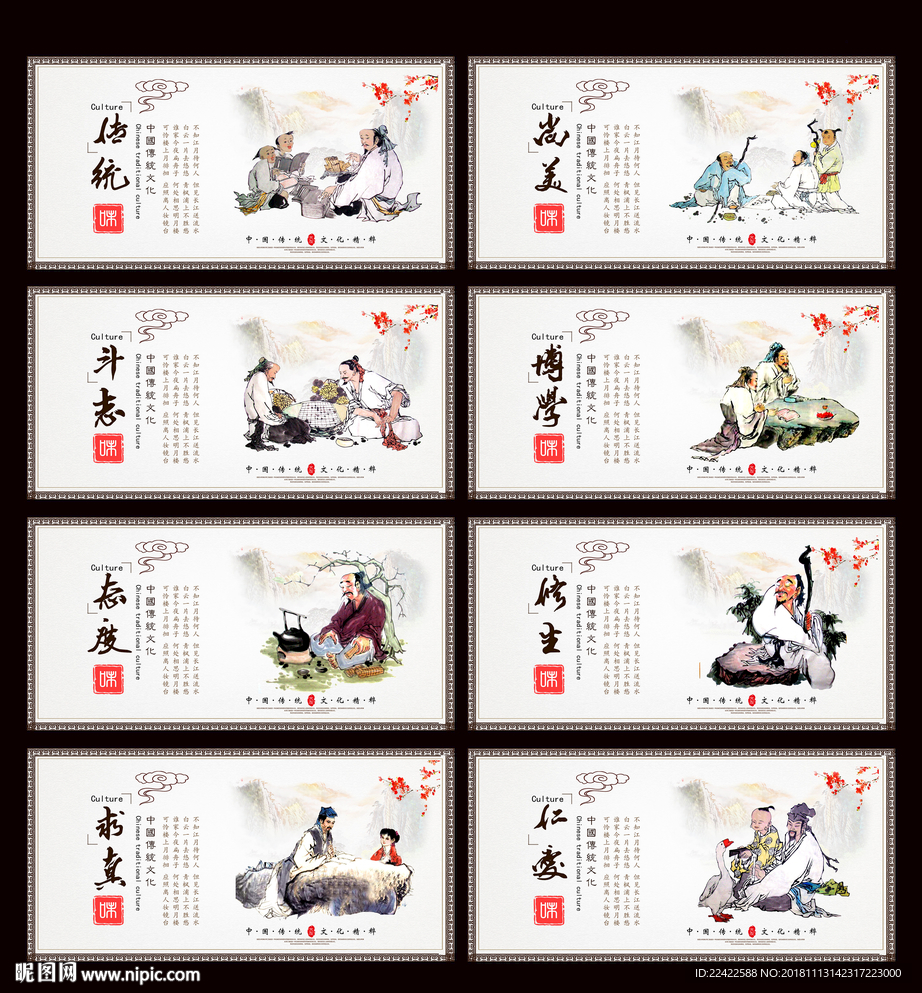 中国古代传统文化展板