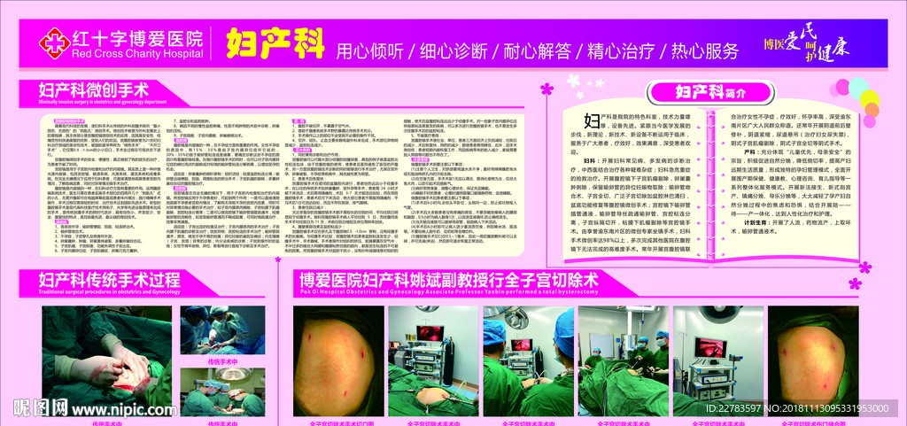 妇产科 医院展架 微创手术