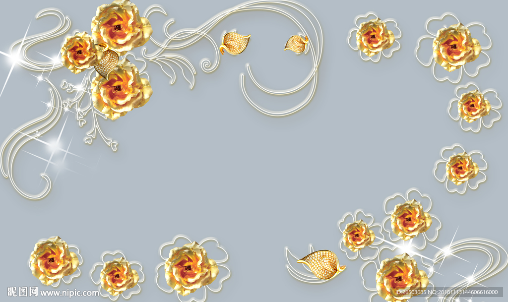 欧式花纹背景墙