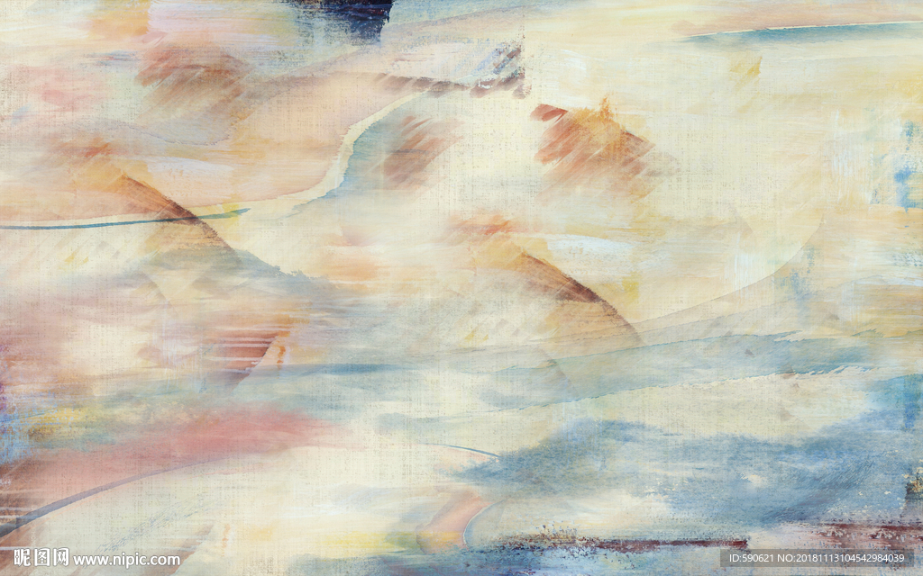 抽象油画背景墙