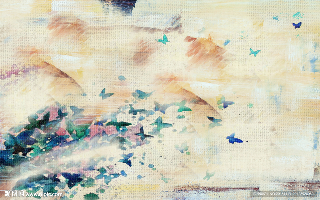 抽象油画背景墙