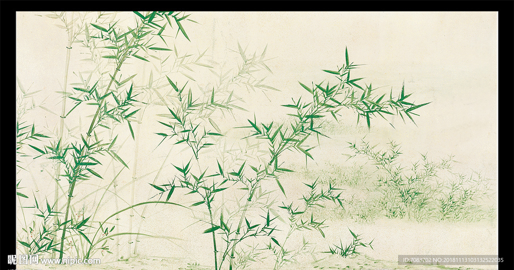 翠竹水墨画