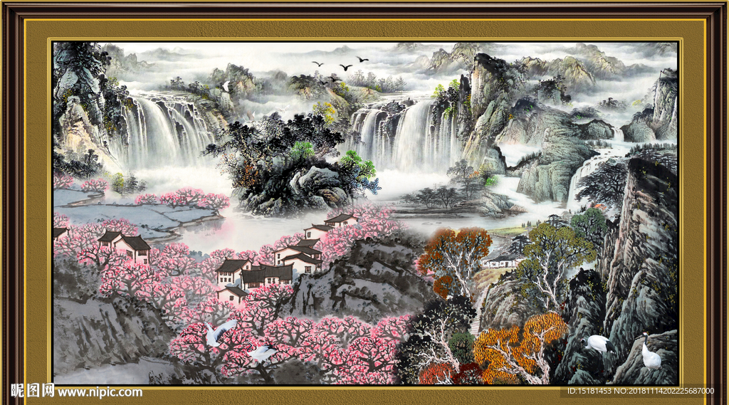 国画 泰山风光