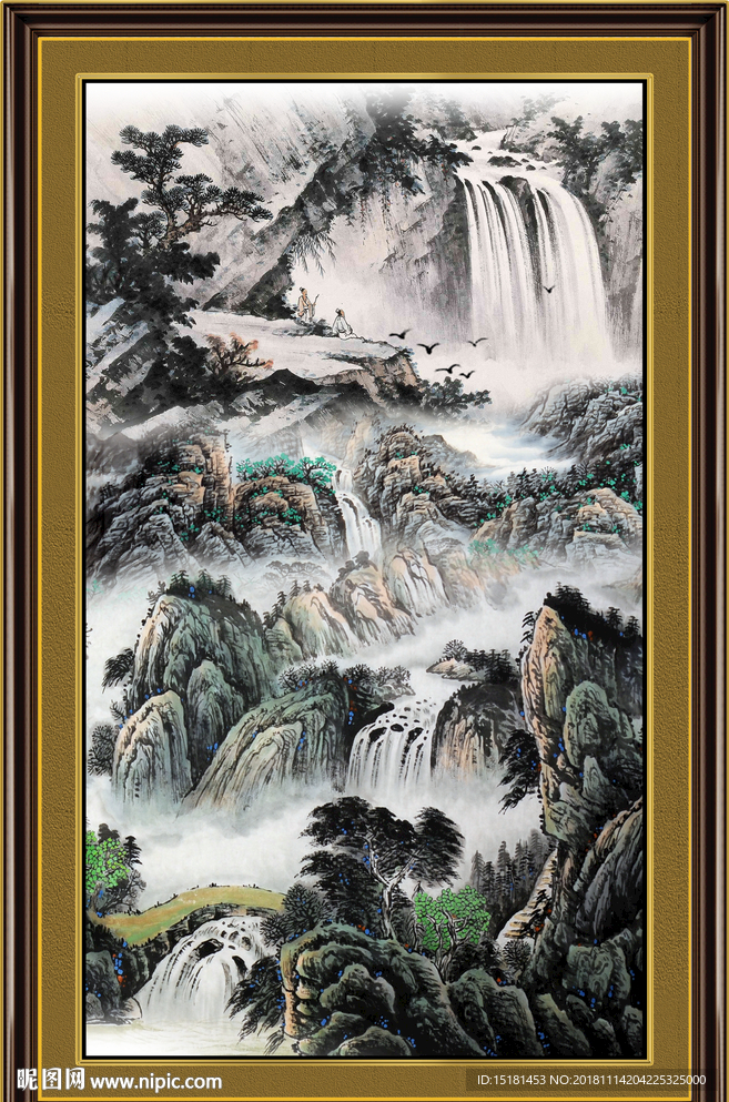 国画 泰山风光