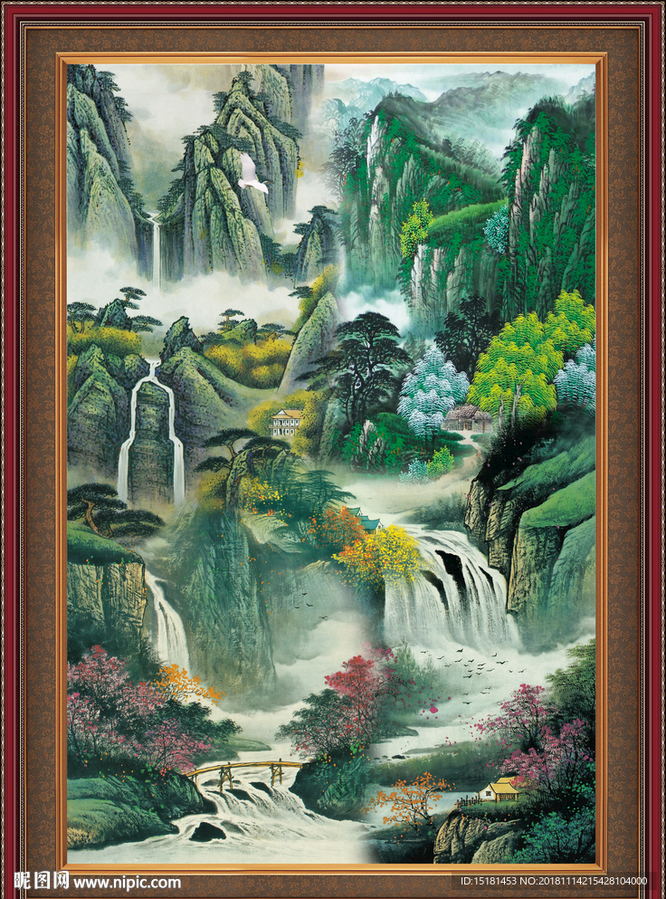 国画 泰山风光