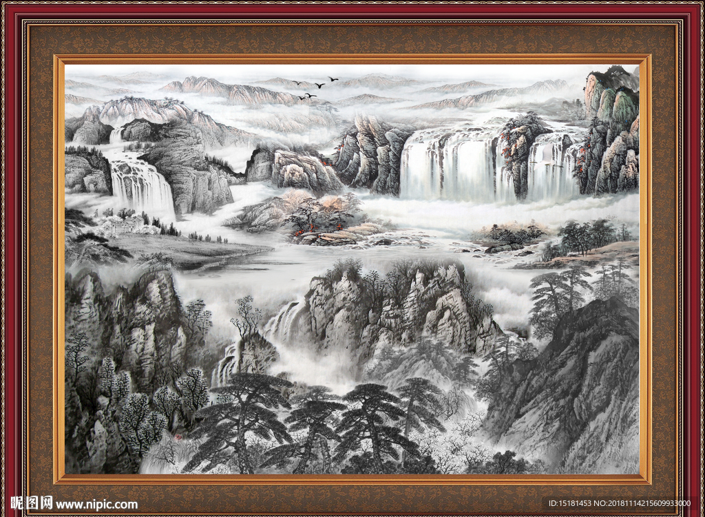 国画 泰山风光