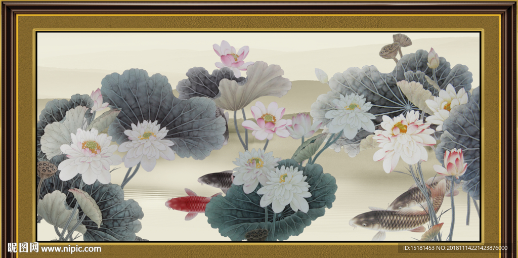 荷花水墨画