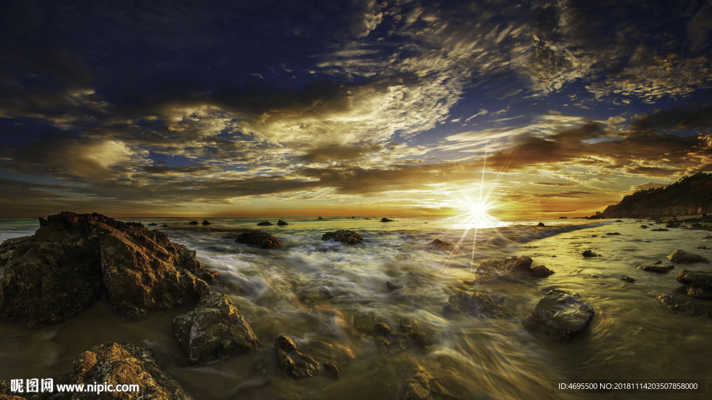 夕阳大海装饰画