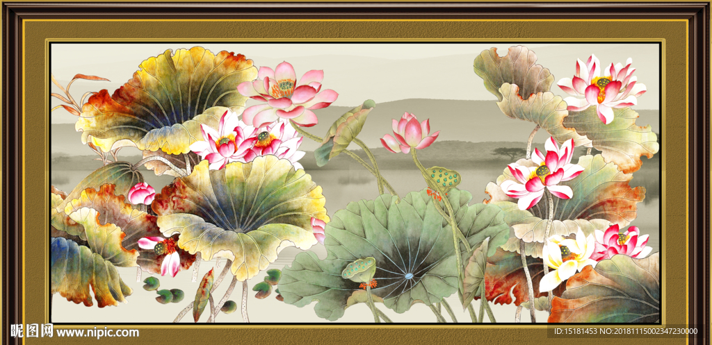 荷花装饰画