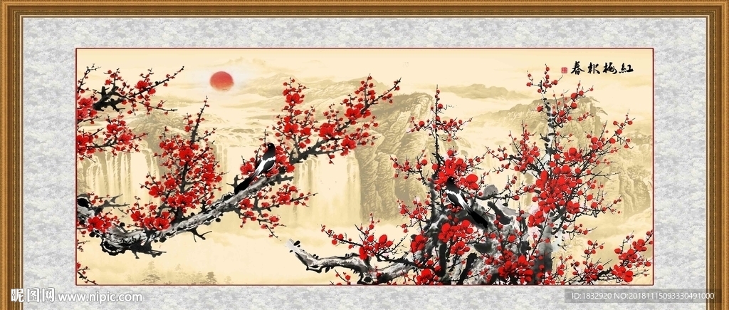 红梅报春