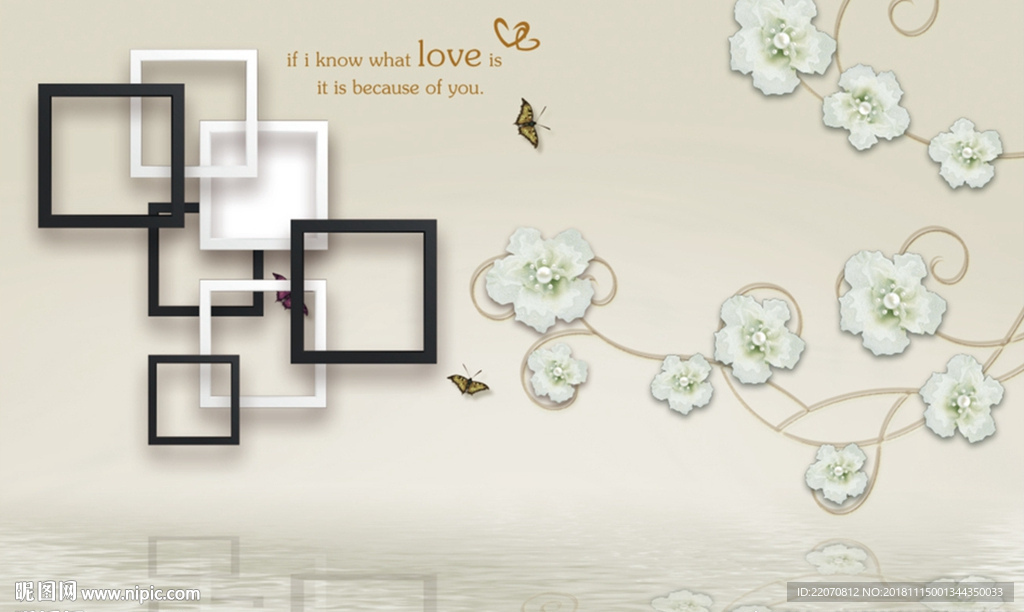 金色珠宝花朵珠宝背景墙