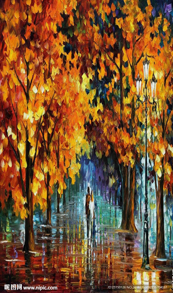 现代简欧油画森林装饰画