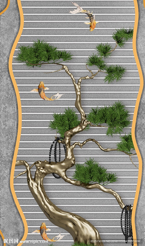 抽象松树装饰画