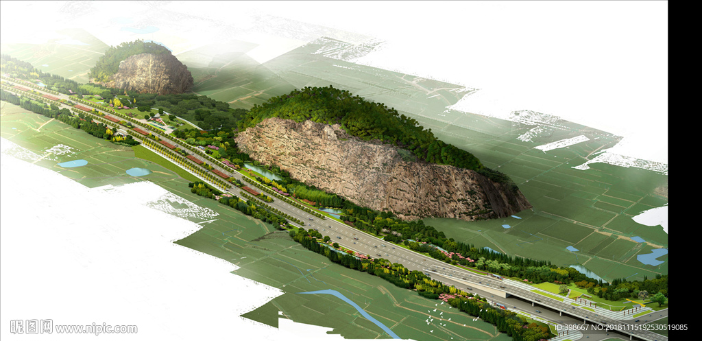 鸟瞰图 房地产效果图 小区效果