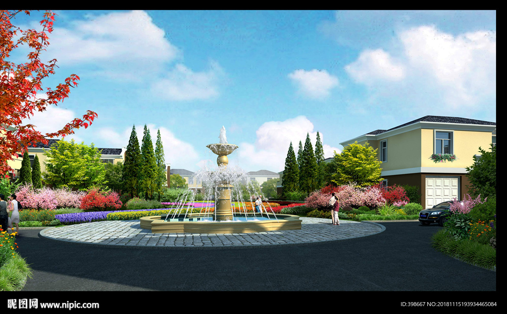 鸟瞰图 房地产效果图 小区效果