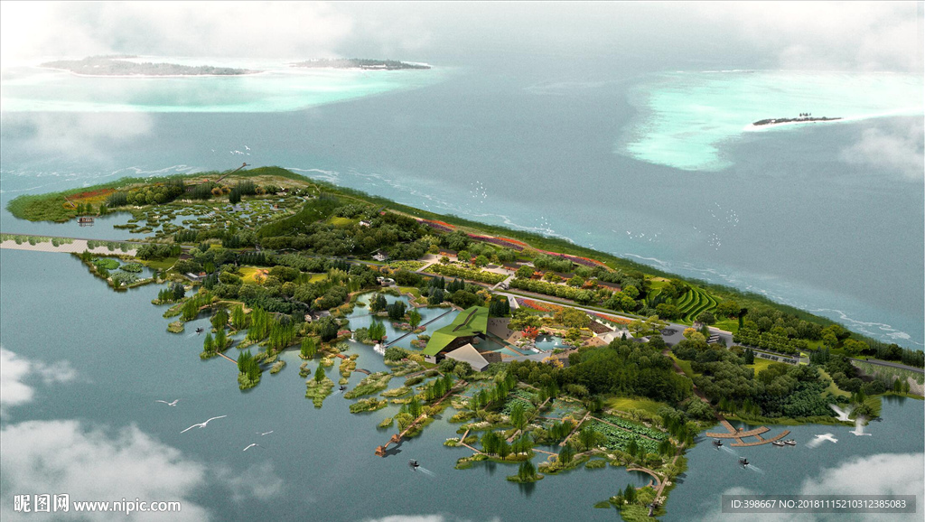 鸟瞰图 房地产效果图 小区效果