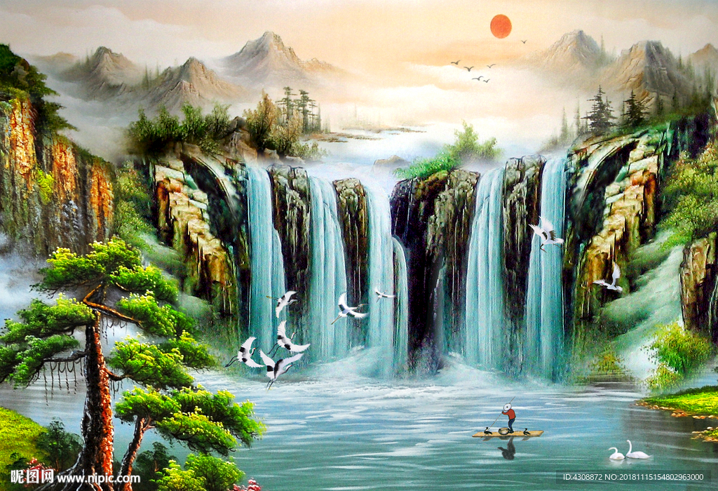 油画山水
