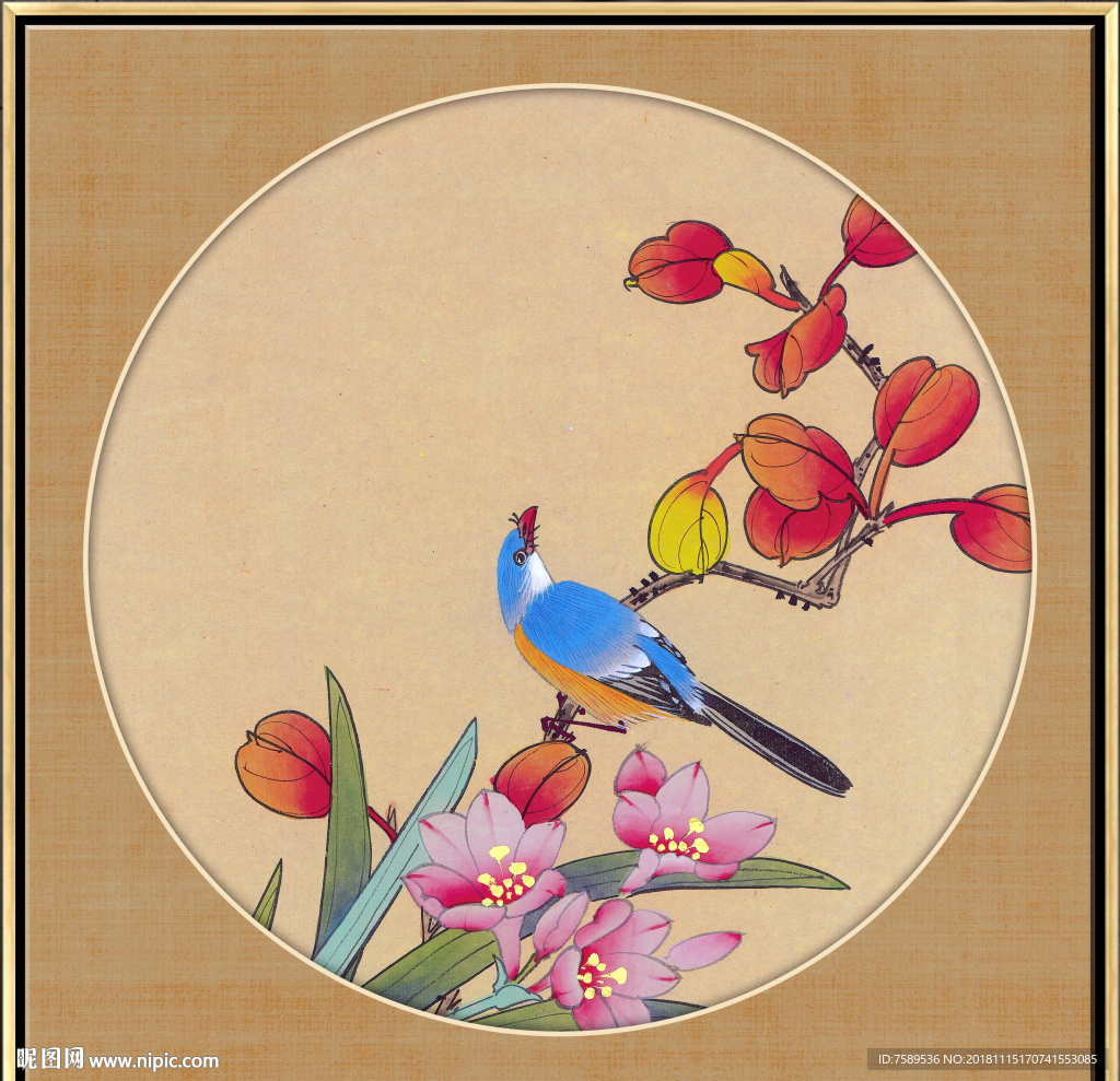 新中式工笔花鸟画