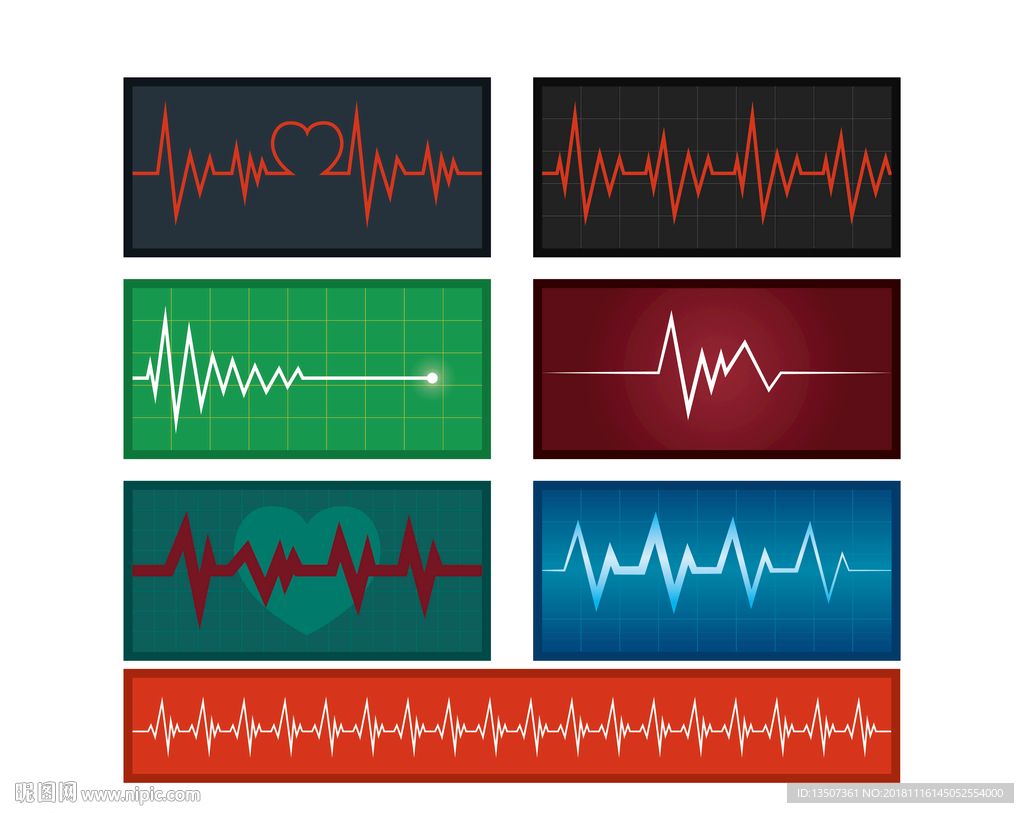 手绘心电图插画设计