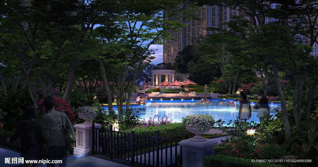 房地产效果图 小区效果图 别墅