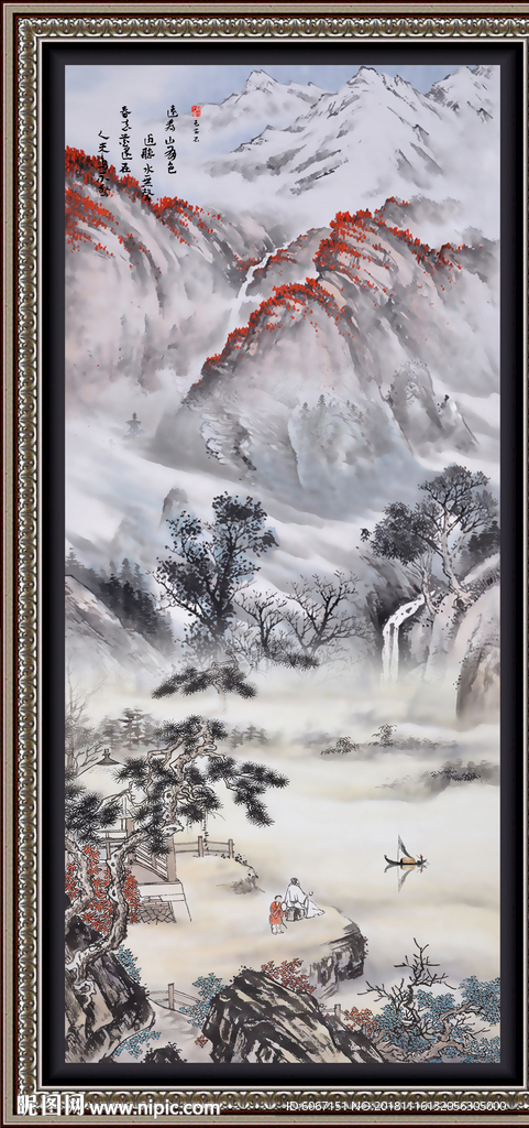 竖幅山水画