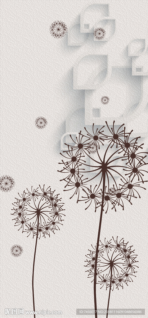 蒲公英简约立体玄关过道