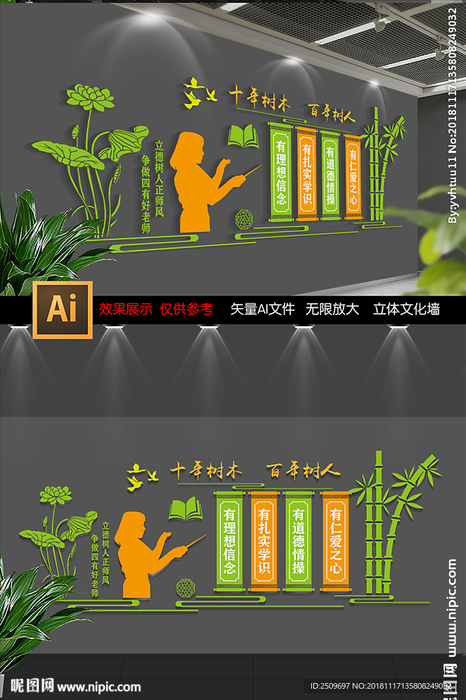 校园四有好老师文化墙