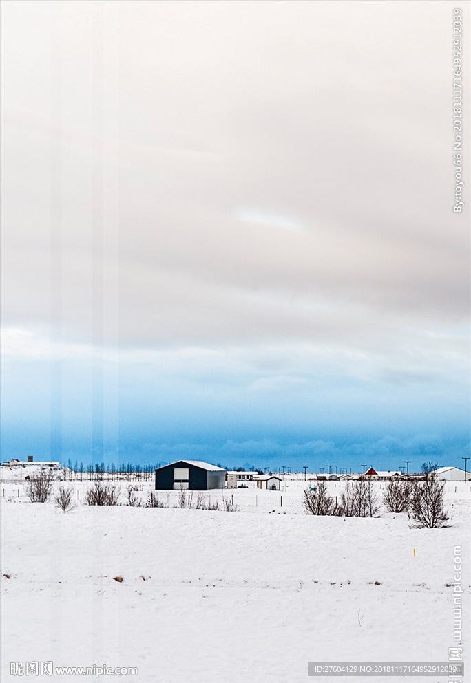 北欧雪景摄影艺术装饰画