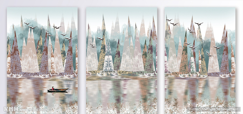 简约文艺手绘森林风景装饰画