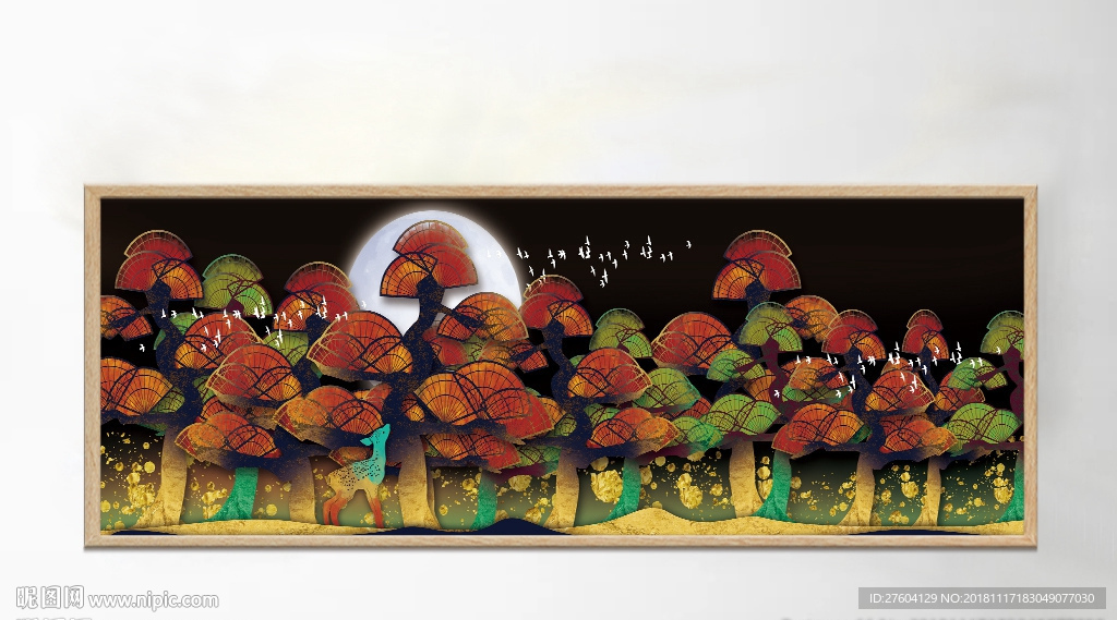唯美手绘森林风景创意装饰画