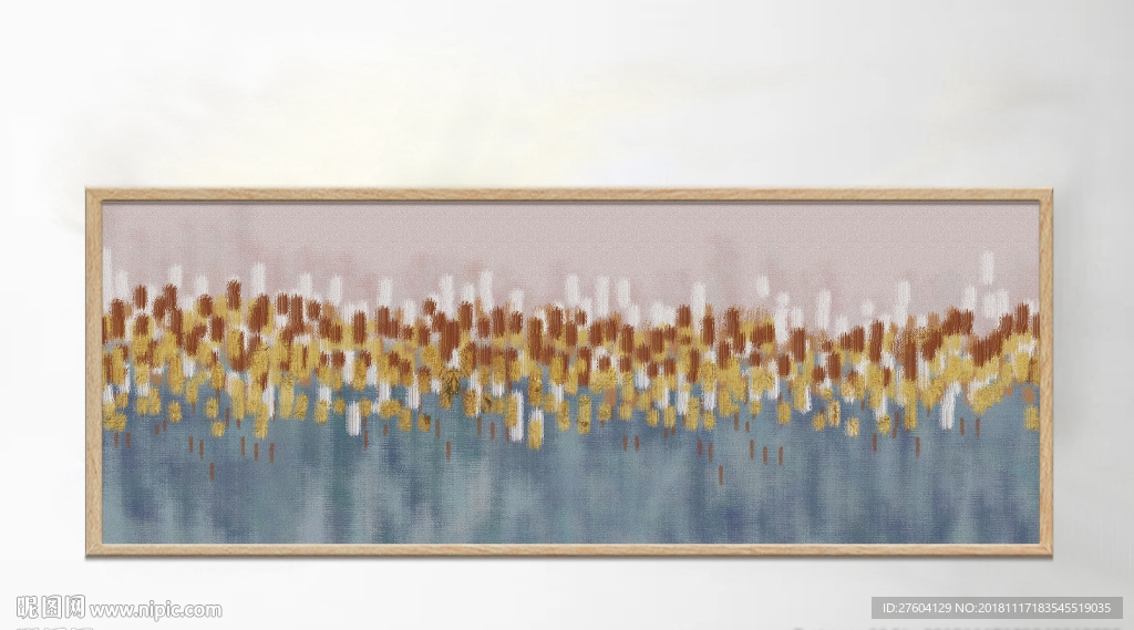 手绘抽象油画色块装饰画