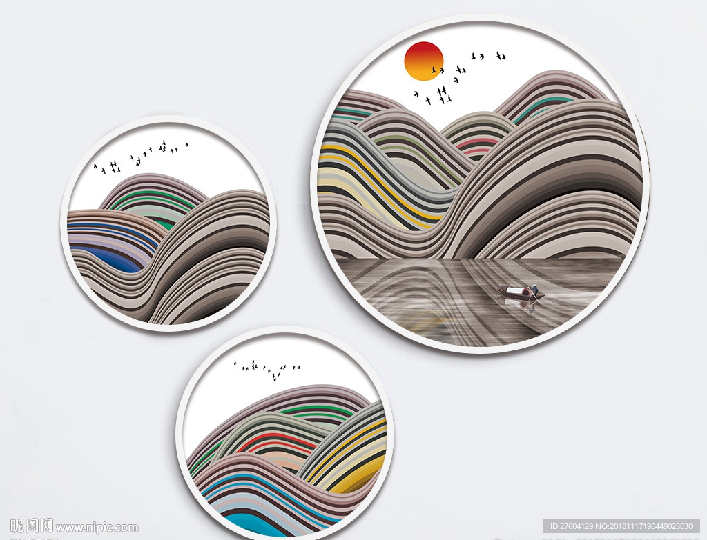 中国风创意山川风景装饰画