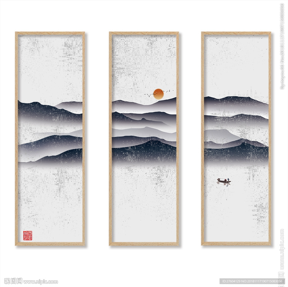 中国风山川风景装饰画