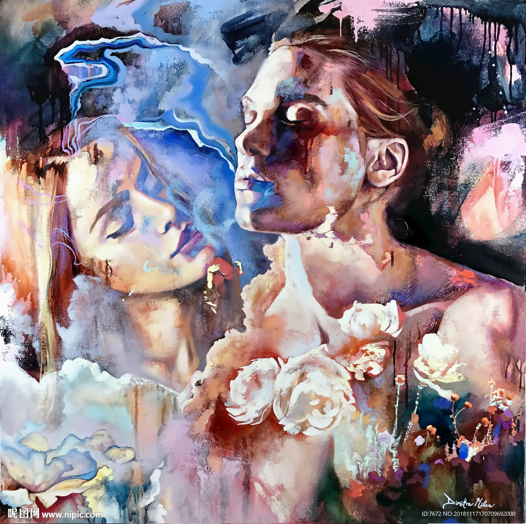 抽象男人女人人物装饰画玄关