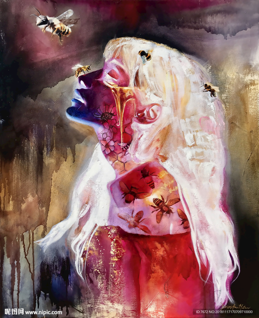 北欧抽象美女装饰画