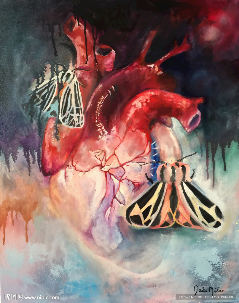 抽象手绘动物装饰画玄关