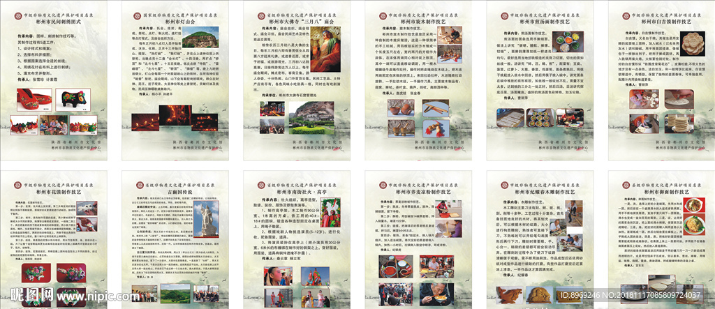 彬州市非物质文化遗产展板
