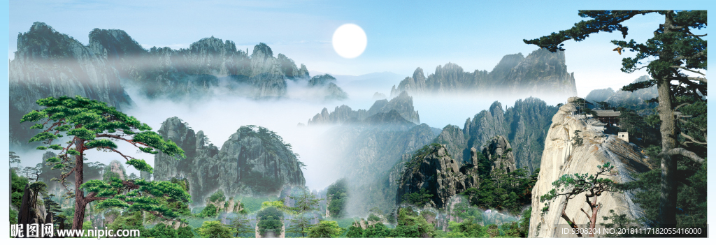 迎客松 迎客松图 迎客松画 迎