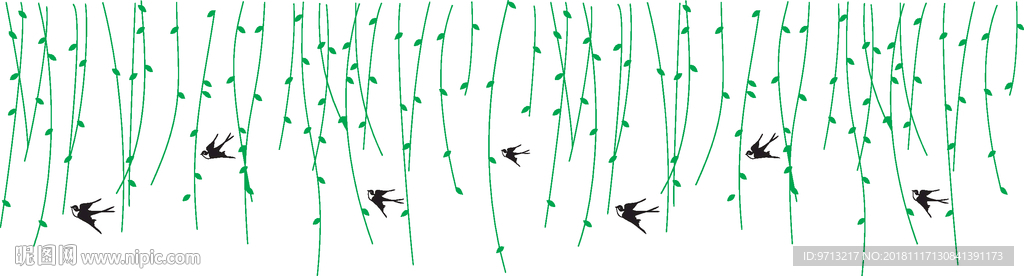 硅藻泥柳叶燕子沙发矢量图