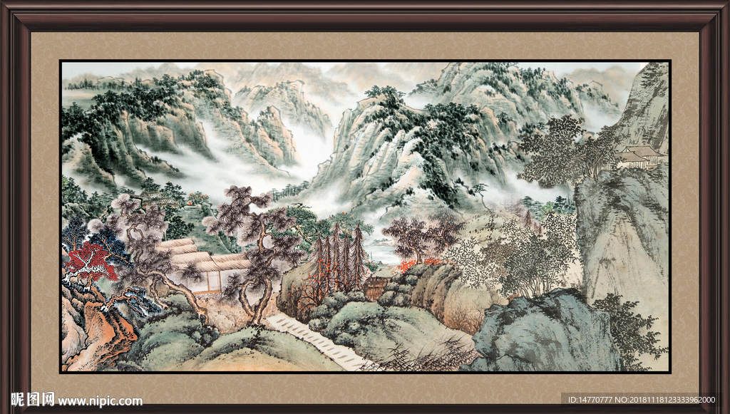 国画 泰山风光