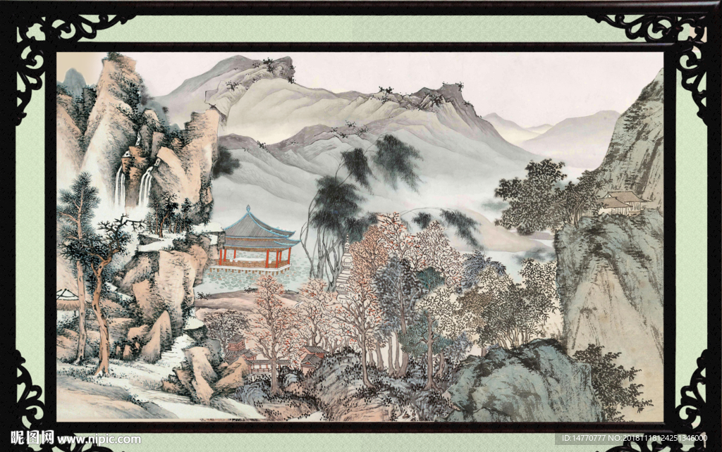 国画 泰山风光