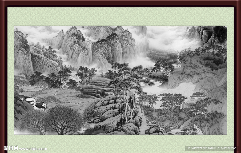 国画 泰山风光
