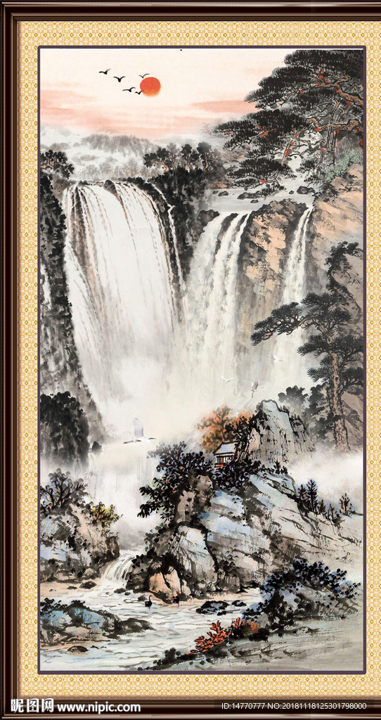 国画 泰山风光